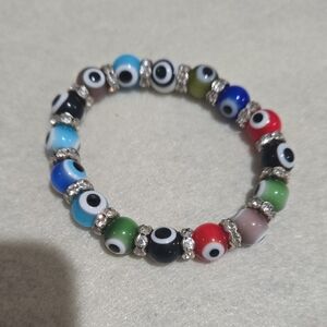 Multicolor Beaded Bracelet with Silver Accents